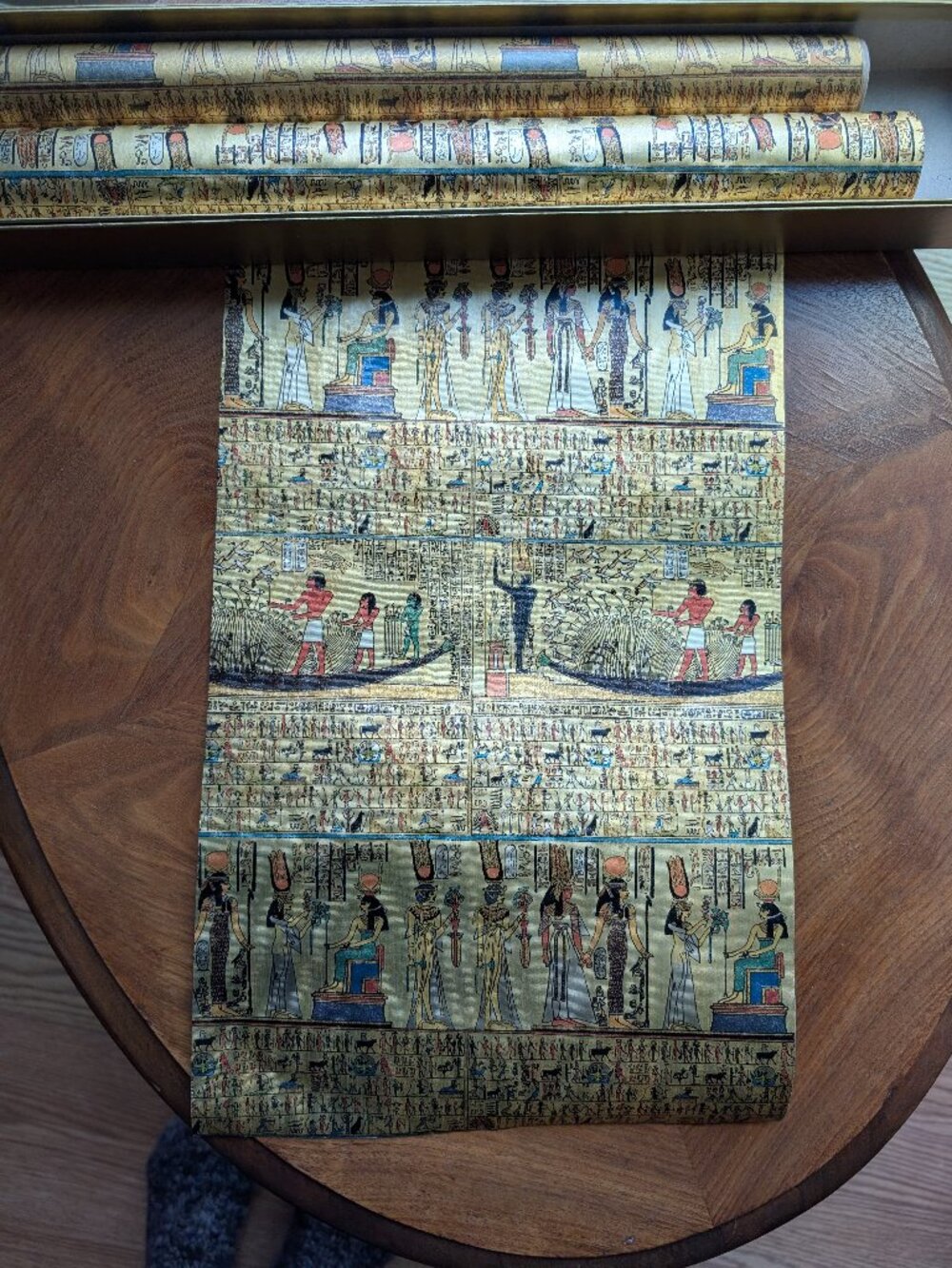 Egyptian gift wrapping paper gold with tissue paper